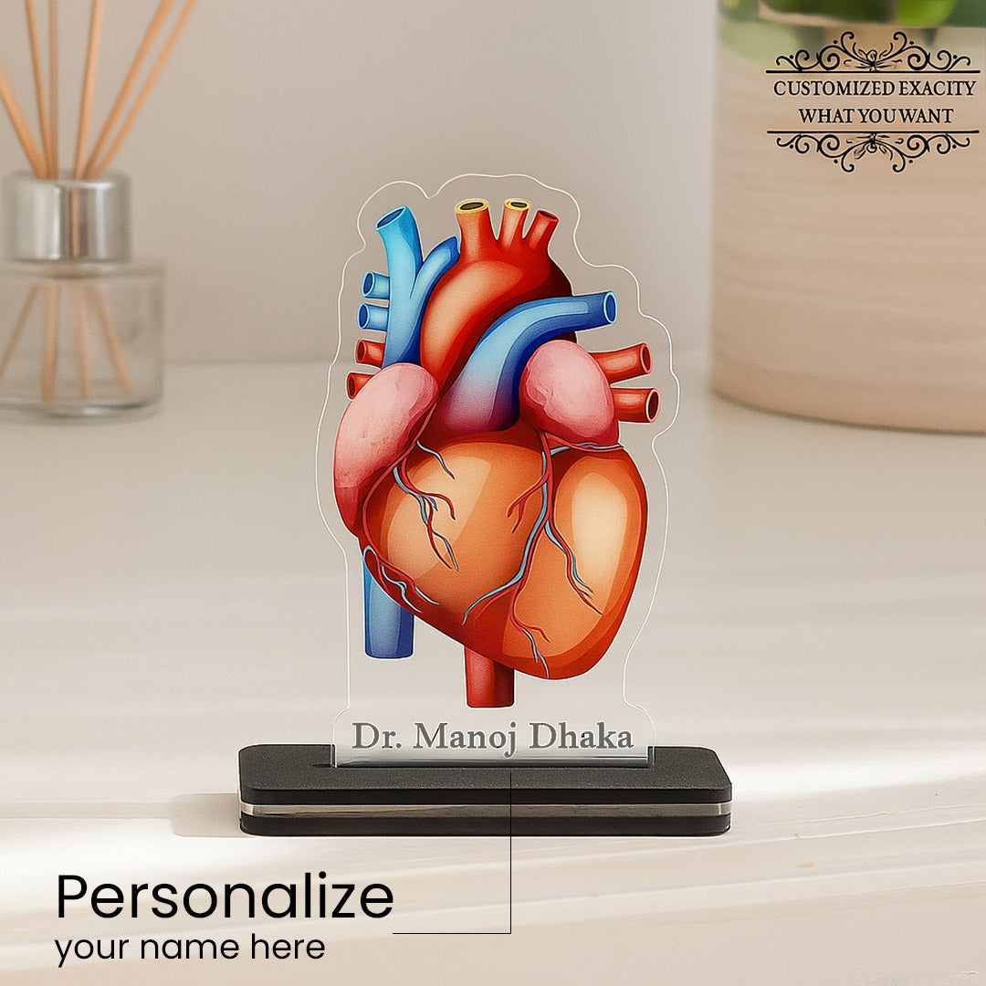 Custom Doctor Heart LED Lamp – Personalized Anatomical Heart Light for Medical Professionals | Love Craft Gifts
