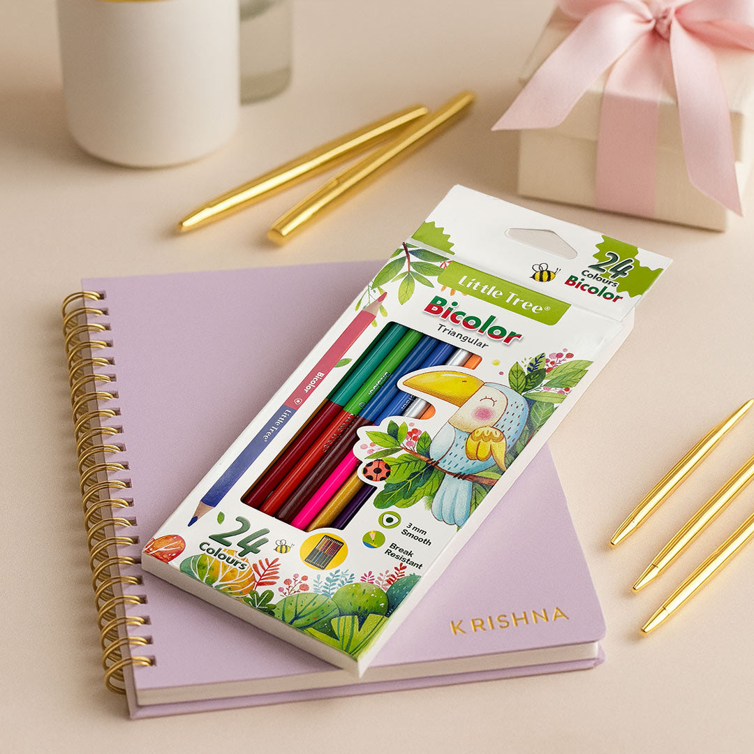 Personalized Name Printed Color Pencil Set – 24 Shades | Love Craft Gifts