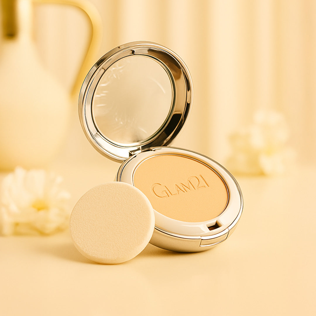 Glam21 HD 2-in-1 Compact Powder | Matte + Shimmer | Custom Name Printed| Love Craft Gifts