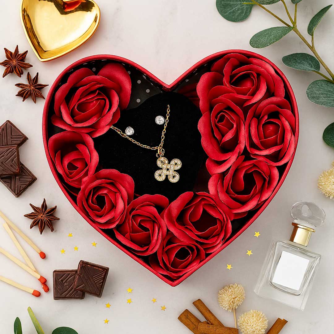 Personalized Heart Rose Box with Jewelry | Love Craft Gifts