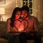 Personalized Warm Light Heart Couple Frame – 7×8.5"