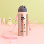 KIDZCO Personalized Kids Water Bottle | Stainless Steel | Leakproof Straw Sipper with Strap | Love Craft Gifts