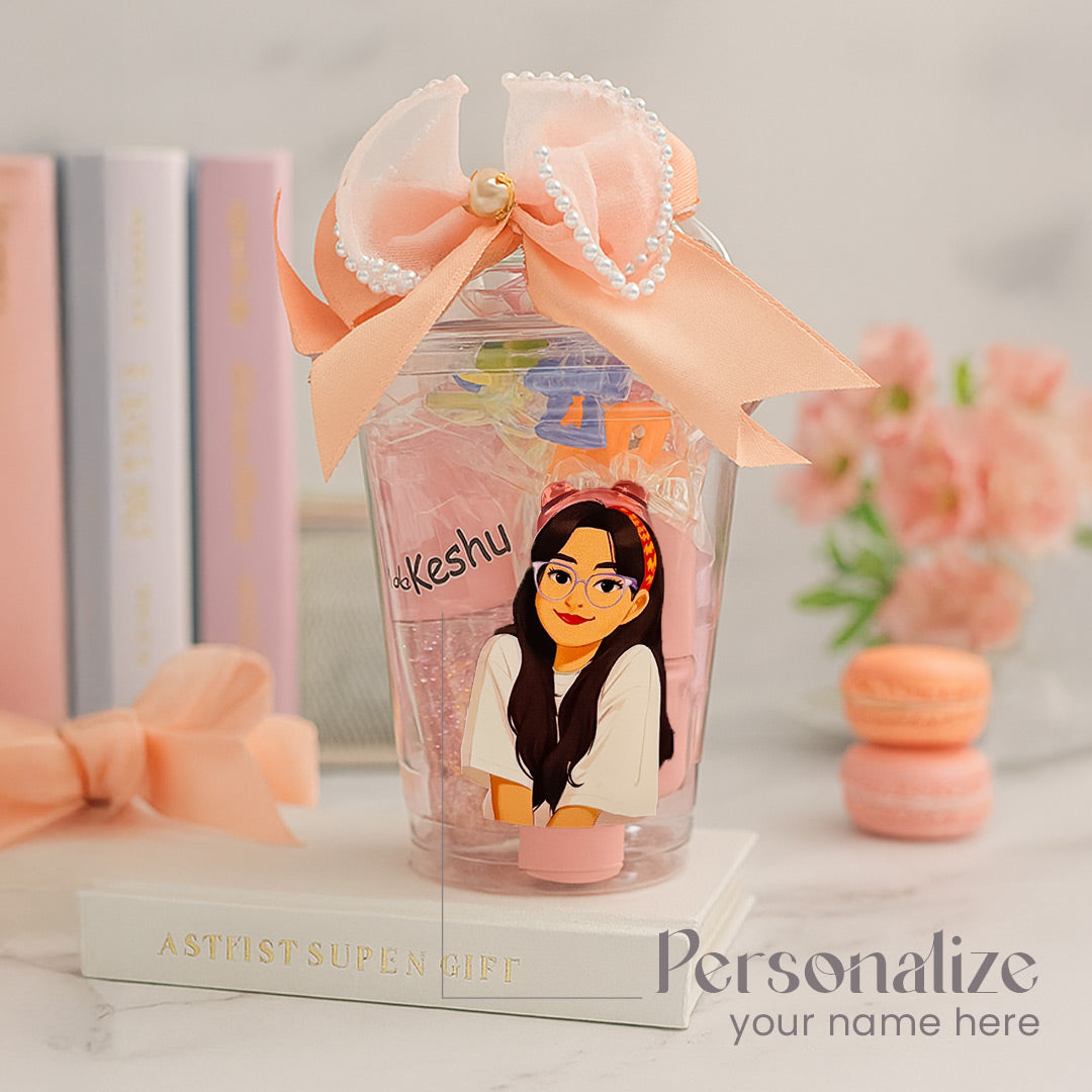 Kawaii Personalized Makeup & Accessory Cup – Custom Name Beauty Kit | Love Craft Gifts