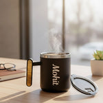 Personalized Name Double Wall Insulated Coffee Mug with Lid – 390 ML | Love Craft Gifts