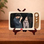 Personalized Retro TV Wooden Photo Frame with Custom Couple Picture | Romantic Anniversary & Birthday Gift for Boyfriend, Girlfriend, Husband & Wife - 7.5x4.5" | Love Craft Gifts™