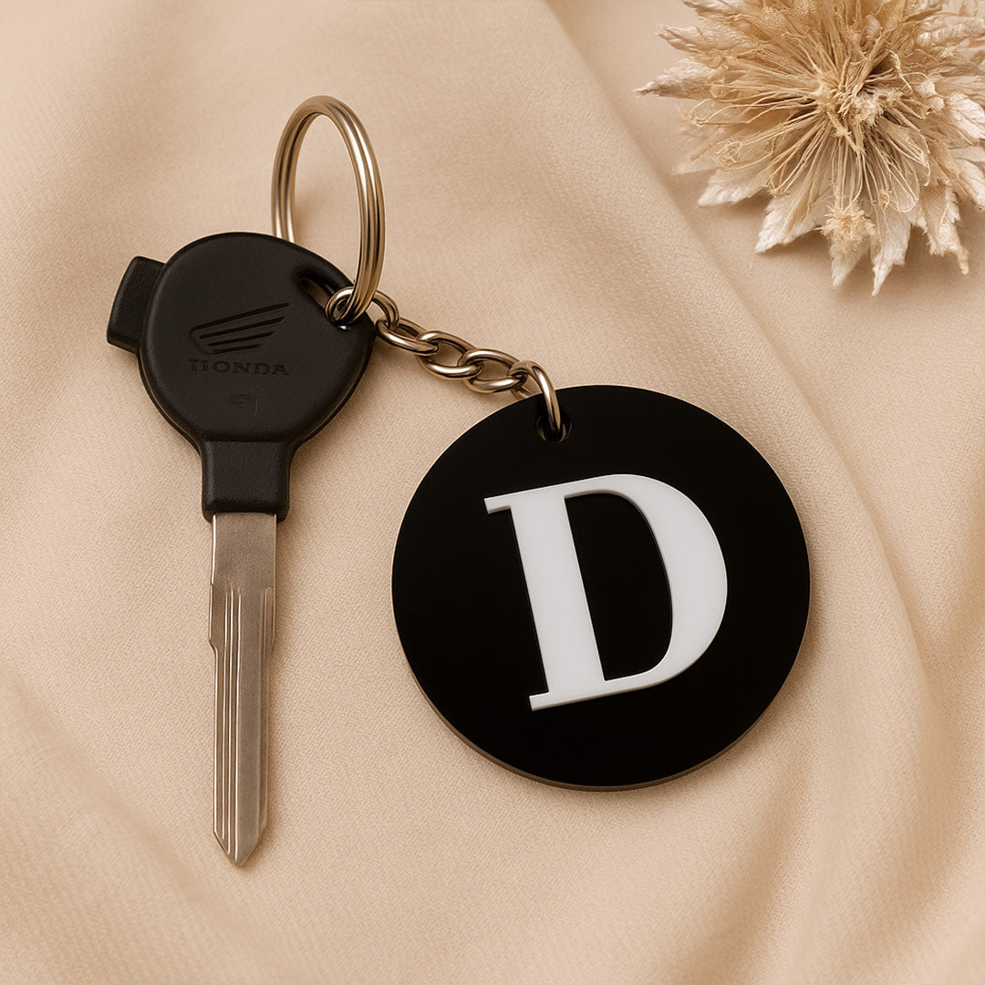 Personalized Round Acrylic Initial Keychain | Love Craft Gifts