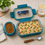 Personalized Space Design Stainless Steel Kids Lunch Box with Custom Name | Leak-Resistant School Tiffin Gift for Boys & Girls - 500ml | Love Craft Gifts™