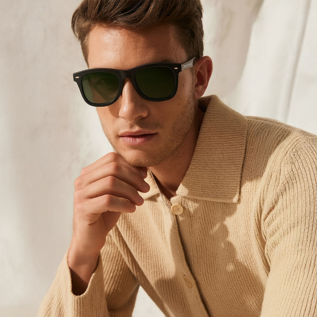 Green Lens Custom Name Sunglasses – Silver Temple Detail | Love Craft gifts