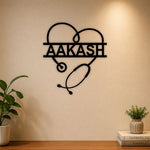 Personalized Wooden Doctor Name Wall Decor | Custom Stethoscope Name Plate Gift for Doctors, Medical Students & Clinic Décor - 11x12" | Love Craft Gifts™