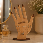 Personalized Wooden Jewellery Organizer Stand with Custom Name for Girls & Women 5x8" | Love Craft Gifts™
