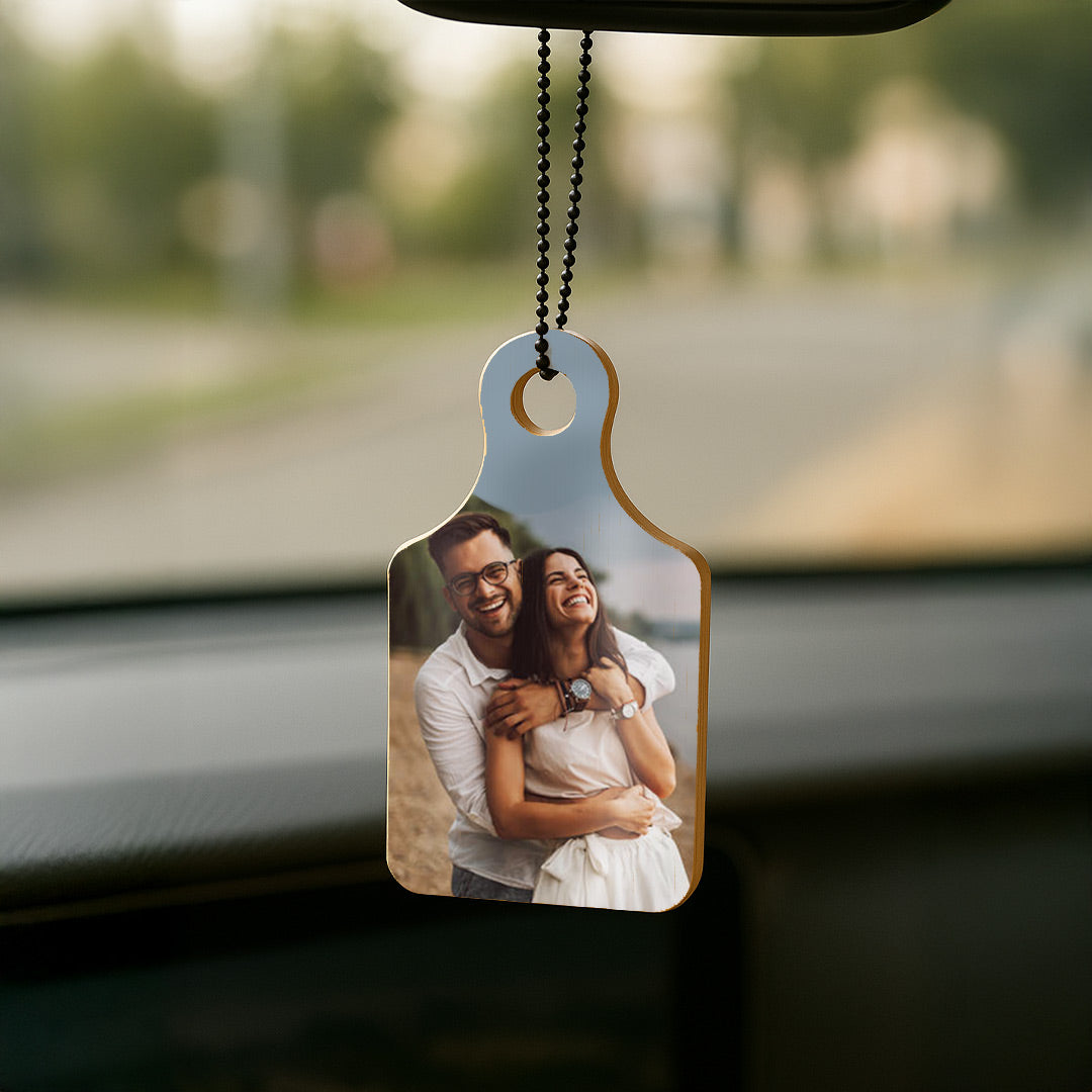 Personalized Photo Board Tag Car Hanger | Love Craft Gifts