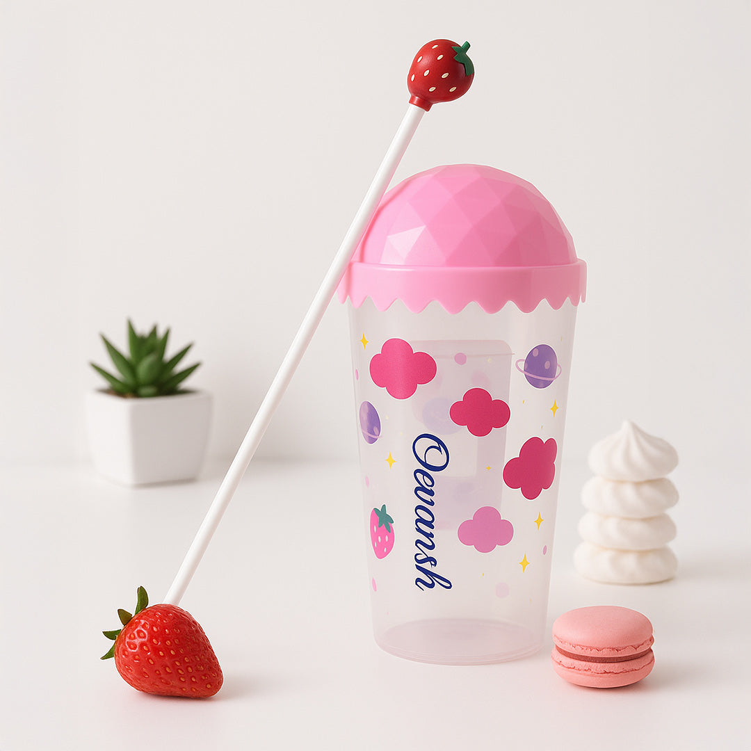 Personalized Kids Space-Themed Sipper Cup – Cute Lid Topper, Straw, and Custom Name | Love Craft Gifts