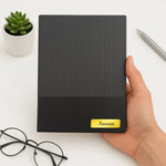 Premium Personalized Name Diary – Black Textured Executive Notebook with Metal Plate | Love Craft Gifts