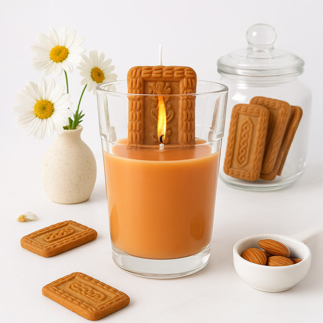 Biscuit-Style Aromatic Glass Candle – Sweet & Cozy Vibes | Love Craft Gifts