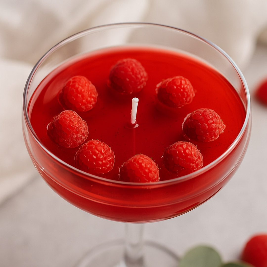 Personalized Raspberry Cocktail Candle in Glass | Love Craft Gifts
