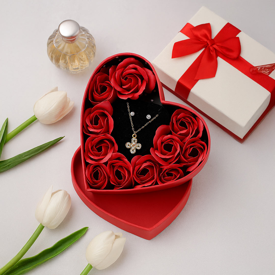 Personalized Heart Rose Box with Jewelry | Love Craft Gifts