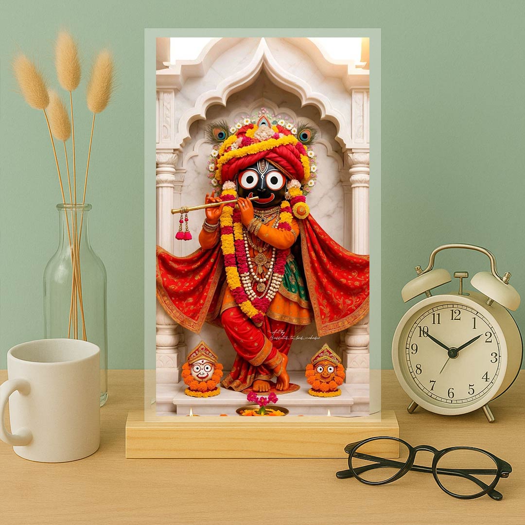Jagannath Dev Wooden Table Stand Decor 5x7" | Love Craft Gifts