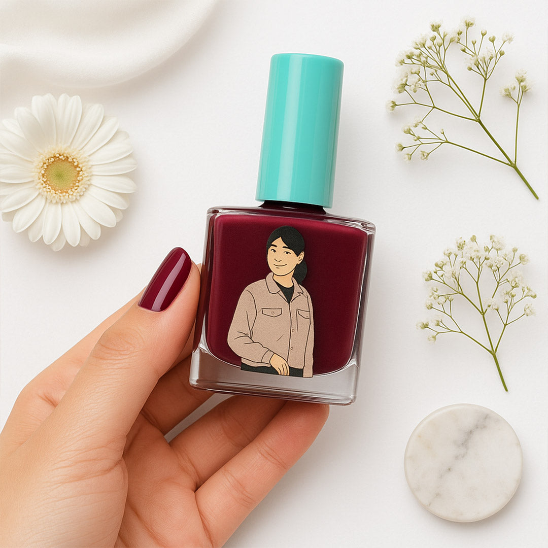 Custom Illustrated Nail Polish Bottle – Personalized Portrait Gift | Love Craft Gifts