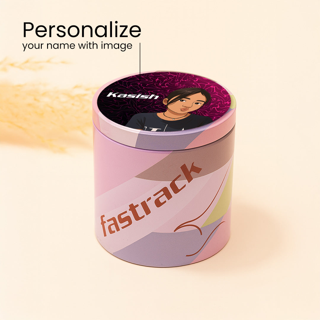 Fastrack Black Dial Watch with Personalized Gift Box | Love Craft Gifts