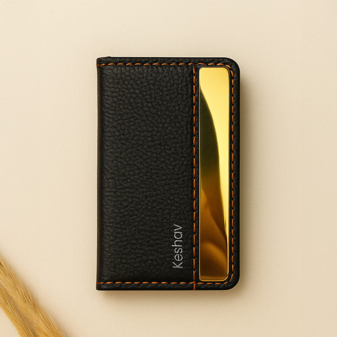 Premium Personalized Leather Business Card Holder
