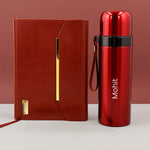 Premium Personalized Maroon Gift Set – Custom Diary & Bottle Combo with Name Engraving | Love Craft Gifts