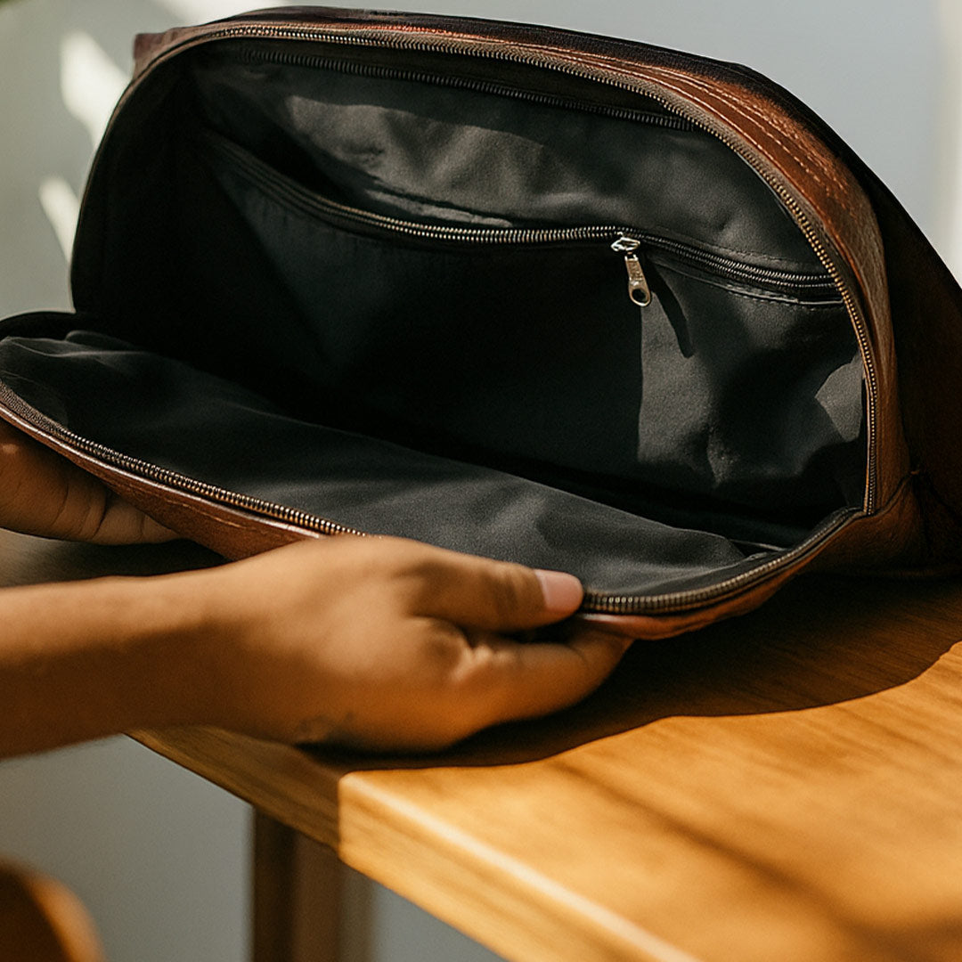 Personalized Brown Laptop Bag for Office | Love Craft Gifts