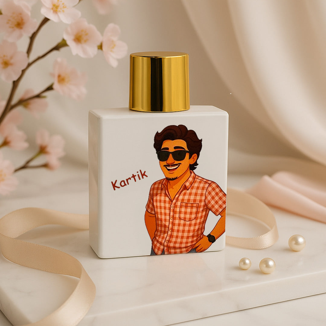 Bellavita White Oud Perfume – Personalized Cartoon Bottle, Unisex Eau de Parfum 100ml | Love Craft Gifts
