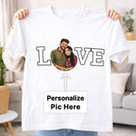 Personalized LOVE Photo Print White T-Shirt