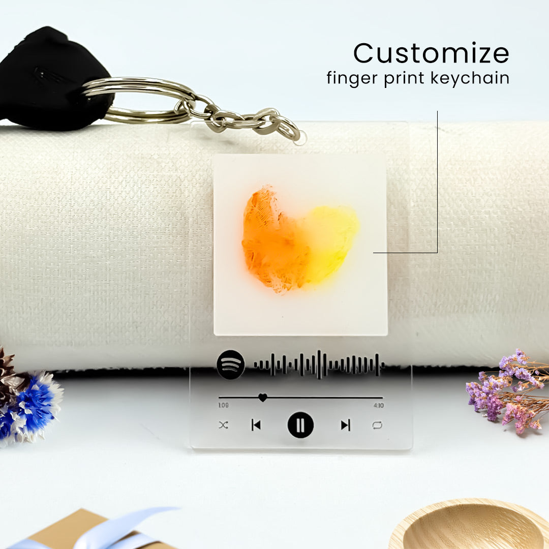 Acrylic Thumbprint Key Chain | Love  Craft Gifts