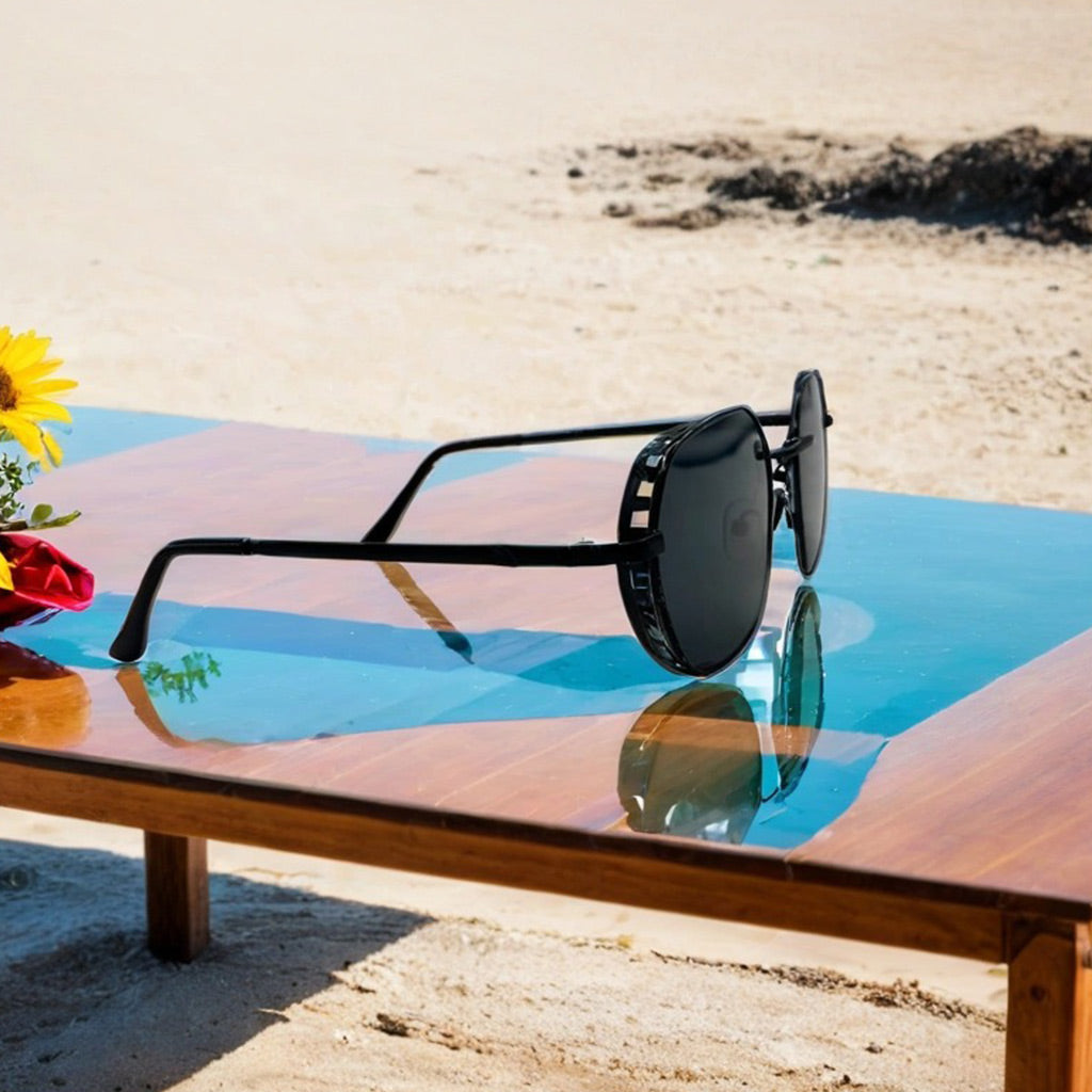 Premium Black Side Shield Sunglasses for Men | Love Craft Gifts