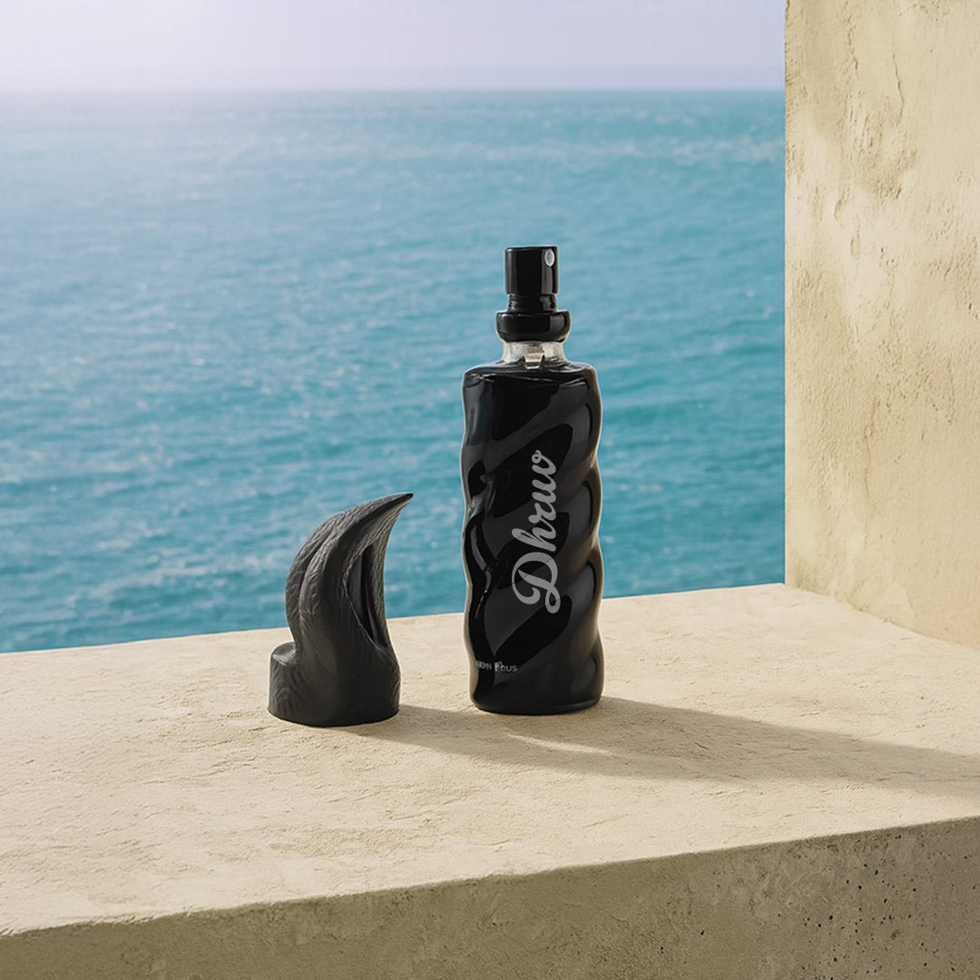 Custom Name Perfume Bottle for Men – Sleek Black Wave Design