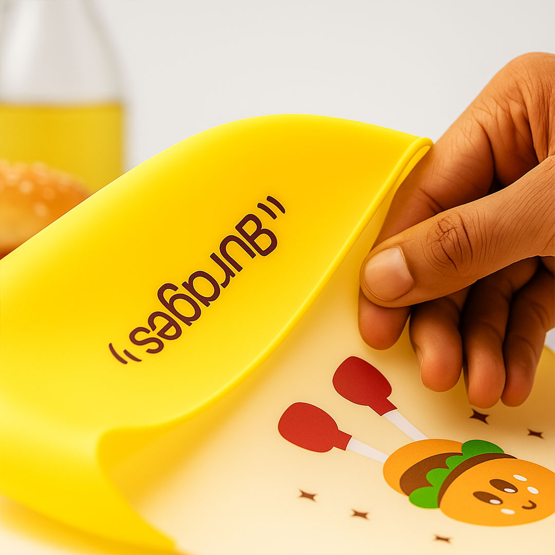 Personalized Burger Design Silicone Baby Bib | Love Craft Gifts
