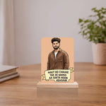 Personalized “Maut Ko Chuke Tak Se Wapas Aa Gaya” Cartoon Photo Wooden Table Stand with Name Custom Print (6x8 Inch) Desk Decor Gift for Boys, Husband & Boyfriend | Love Craft Gifts