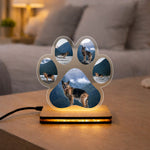 Personalized Pet Photo LED Lamp Paw Shape – Custom Dog Photo Night Light Gift (5x6 Inch) | Love Craft Gifts