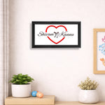 Personalized Couple Name Wall Frame with Heart Design (6x12 Inch) Custom Romantic Wall Décor Gift | Love Craft Gifts