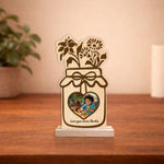 Personalized Wooden Jar Photo Frame for Kids – Custom Baby Photo Stand Gift (8x4 Inch) | Love Craft Gifts