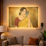 Personalized LED Acrylic Cartoon Wall Frame with Warm Light (24x36 Inch) Custom Photo Wall Décor Gift for Girls, Wife & Girlfriend | Love Craft Gifts