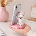 Cute Lucky Cat Mobile Stand Holder (Standard Size) – Adorable Desk Decor Phone Stand Gift | Love Craft Gifts™