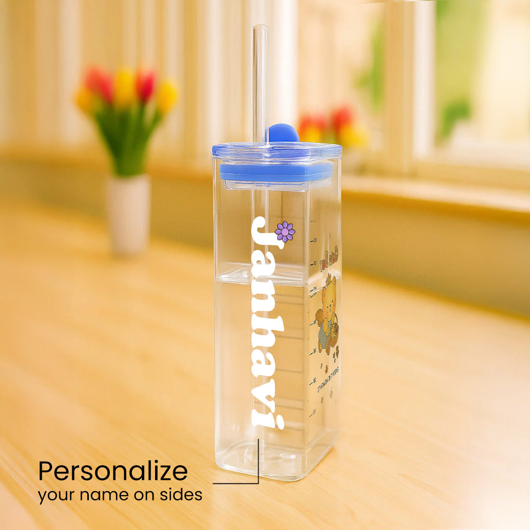 Personalized Cute Bear Straw Jar