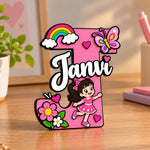 Personalized Wooden Initial & Name Tabletop Standee 6x7" | Love Craft Gifts™