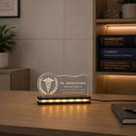 Personalized Doctor LED Acrylic Name Plate 6x8" | Physician Designation Desk Nameplate | Gift for Doctors | Love Craft Gifts™