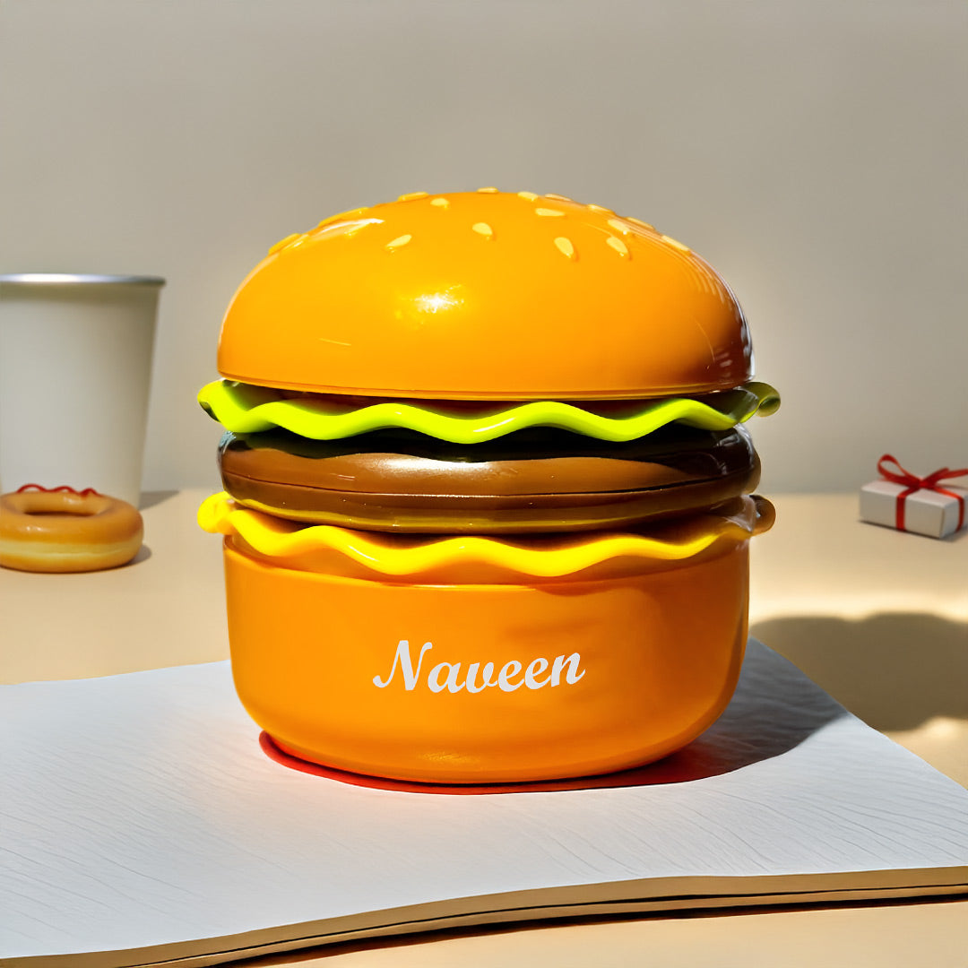 Personalized Burger Lamp with LED Light and Built-In Sharpener