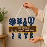 "This Kitchen is Seasoned with Love" Wall Sign | Kitchen Wall Hanger | 9×12" | Love Craft Gifts™