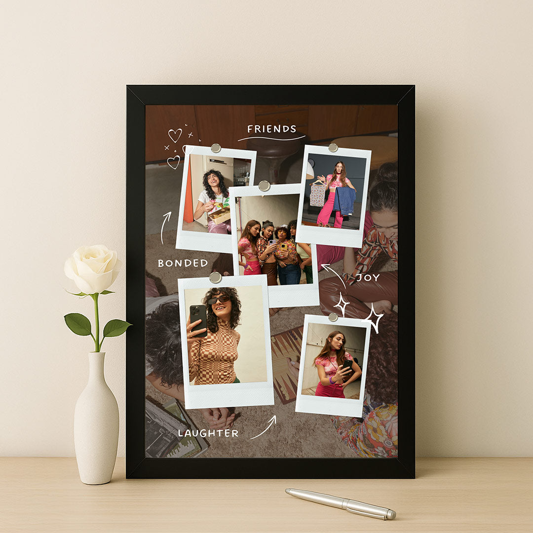 Friendship Memory Polaroid Collage Frame – Bonded in Joy & Laughter | Love Craft Gifts