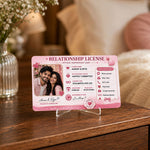Personalized Acrylic Couple Relationship License Card | Love Craft Gifts™