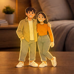 Personalized Couple Illustrated Art Table Stand – 5×9"