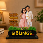 Personalized Brother & Sister Siblings Table Stand | Raksha Bandhan Gift for Brother & Sister | Love Craft Gifts™