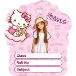 Personalized Kitty Cartoon Kids Name Slips – Illustrated Cartoon Art School Name Stickers (2×3 Inch, 28 Stickers) | Love Craft Gifts