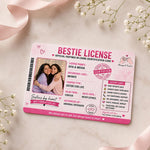 Personalized Bestie License Card | Friendship Gift for Besties | Love Craft Gifts™