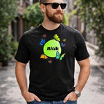 Personalized Butterfly Circle Name Print Black T-Shirt – Custom Unisex Tee | Love Craft Gifts